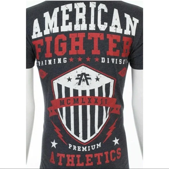 AMERICAN FIGHTER Dalton Black Red Athletic Fit Mens Crewneck T-shirt S-3XL NWT - Picture 8 of 9